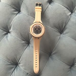 Nude color with gold details digital watch, worn a couple times